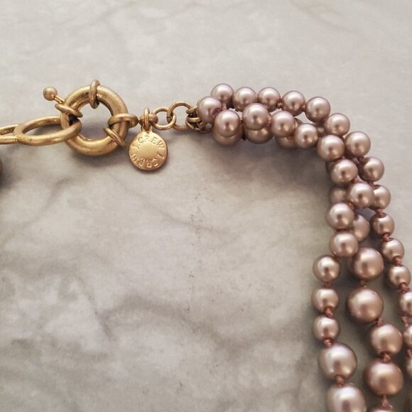 🍾 Rare HTF Vintage J.Crew Gold Pearl Twisted Statement Wedding Twisted Hammock - Picture 3 of 12